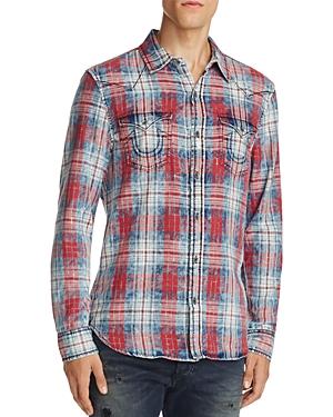 True Religion Western Plaid Flannel Regular Fit Button Down Shirt