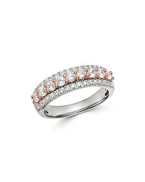Bloomingdale's Diamond Multi-row Band In 14k White & Rose Gold, 1.0 Ct. T.w. - 100% Exclusive