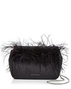 Loeffler Randall Maisie Feather-trim Leather Pouch