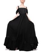 Pinko Avena Off The Shoulder Bustier Georgette Gown