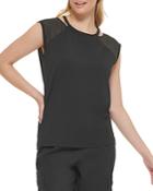 Karl Lagerfeld Paris Embellished Cutout Tee