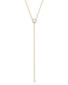 Zoe Chicco 14k Yellow Gold Paris Small Circle Lariat Necklace With Diamond, 18