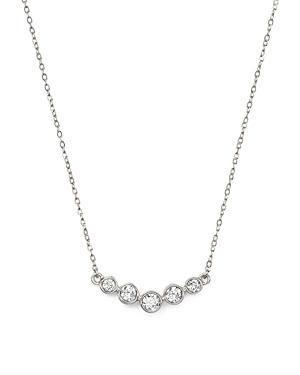 Diamond Graduated Pendant Necklace In 14k White Gold, .25 Ct. T.w.