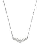 Diamond Graduated Pendant Necklace In 14k White Gold, .25 Ct. T.w.
