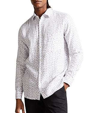 Ted Baker Aillon Spot Print Linen Shirt