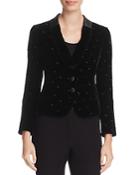 Armani Collezioni Crystal-embellished Velvet Blazer