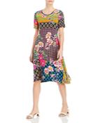 Johnny Was Maggie Mixed Print Swing Dress
