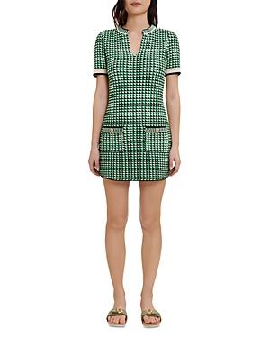 Maje Roxanne Houndstooth Sweater Dress