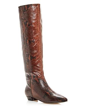 Sigerson Morrison Women's Gareth Snake-embossed Pointed-toe Boots