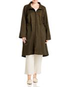 Eileen Fisher Plus High/low Zip-front Coat