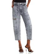 Mother The Private Zip Pocket High Rise Cropped Wide Leg Jeans In Shadow Dance