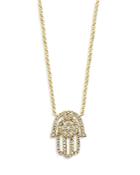 Bloomingdale's Diamond Hamsa Pendant Necklace In 14k Yellow Gold, 0.20 Ct. T.w. - 100% Exclusive