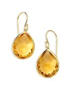 Ippolita 18k Yellow Gold Rock Candy Orange Citrine Pear Drop Earrings