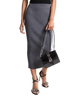 Michael Michael Kors Ribbed Knit Midi Skirt