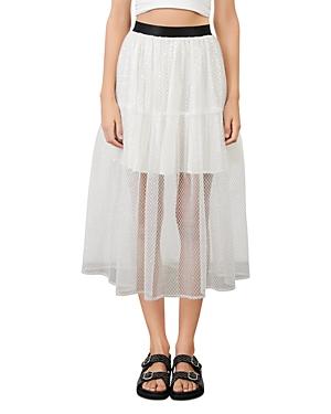 Maje Jiris Sequined Tulle Skirt
