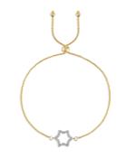 Bloomingdale's Diamond Star Of David Bolo Bracelet In 14k White & Yellow Gold, 0.15 Ct. T.w. - 100% Exclusive
