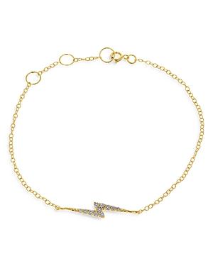 Moon & Meadow 14k Yellow Gold Lightning Bolt Diamond Bracelet - 100% Exclusive