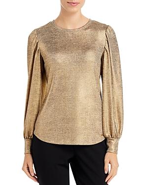 T Tahari Metallic Blouson Sleeve Top