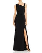 Adrianna Papell Asymmetric Shirred Gown
