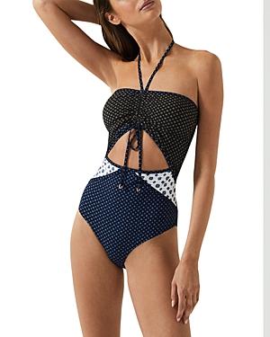 Reiss Megan Printed One Piece Swimsuit