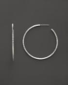 Ippolita Sterling Silver Hammered Hoops With Diamonds, .19 Ct. T.w.
