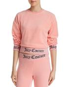 Juicy Couture Black Label Logo-trim Velour Sweatshirt