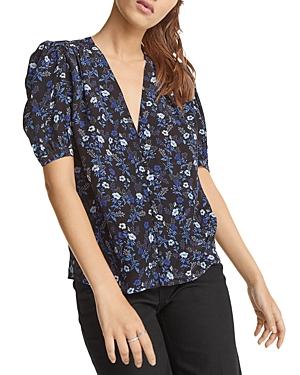 The Kooples Floral Print Puff Sleeve Blouse