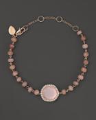 Meira T 14k Rose Gold Rose Quartz And Pink Opal Bead Bracelet With Diamonds