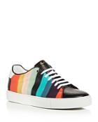 Paul Smith Basso Striped Leather Lace Up Sneakers