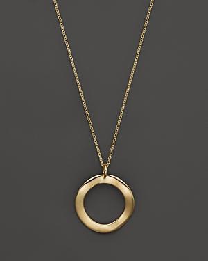 Ippolita 18k Gold Mini Wavy Circle Pendant Necklace, 16-18