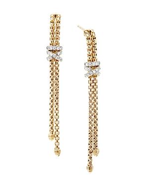 David Yurman 18k Yellow Gold Helena Chain Earrings With Diamonds