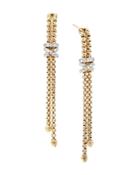 David Yurman 18k Yellow Gold Helena Chain Earrings With Diamonds