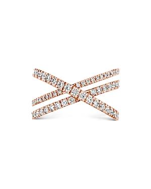 Hayley Paige For Hearts On Fire 18k Rose Gold Harley Wrap Power Band With Diamonds & Pink Sapphire