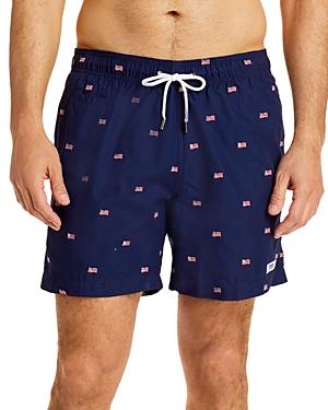 Trunks Surf & Swim Co. Sano American Flag Embroidered Swim Shorts