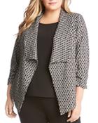 Karen Kane Plus Geometric Shirred Sleeve Jacket