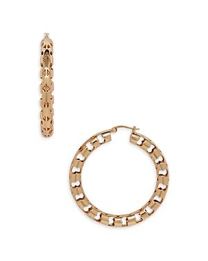 Tory Burch Serif-t Open Fretwork Hoop Earrings
