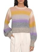 Eleven Six Joy Striped Blouson Sleeve Sweater