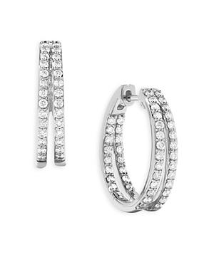 Bloomingdale's Diamond Inside-out Hoop Earrings In 14k White Gold, 1.0 Ct. T.w. - 100% Exclusive