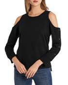 Vince Camuto Cold Shoulder Snap Sleeve Top