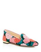 Charlotte Olympia Women's Fabri Floral-embroidered Smoking Slippers