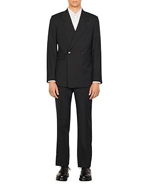 Sandro Croise Double Breasted Button Front Tailored Fit Suit Jacket