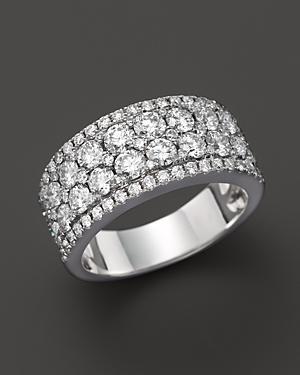 Diamond Cluster Band Ring In 14k White Gold, 2.0 Ct. T.w.