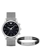 Emporio Armani Mesh Chronograph Watch, 46mm & Bracelet Set