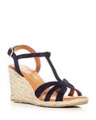 Andre Assous Women's Madina Suede T-strap Espadrille Wedge Sandals
