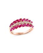 Bloomingdale's Ruby & Diamond Ring In 14k Rose Gold - 100% Exclusive