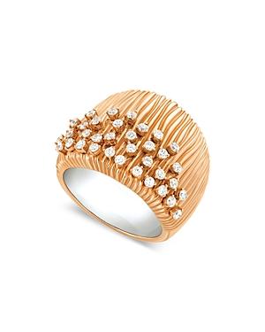 Hueb 18k Rose Gold Bahia Diamond Scattered Cluster Statement Ring