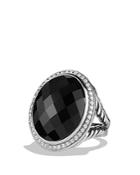 David Yurman Oval Ring With Black Onyx And Diamonds