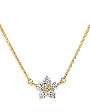 Rachel Reid 14k Yellow Gold Diamond Flower Pendant Necklace, 17