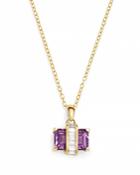 Bloomingdale's Amethyst & Diamond Pendant Necklace In 14k Yellow Gold, 18 - 100% Exclusive