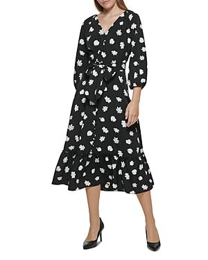 Karl Lagerfeld Paris Floral-print Crepe Dress